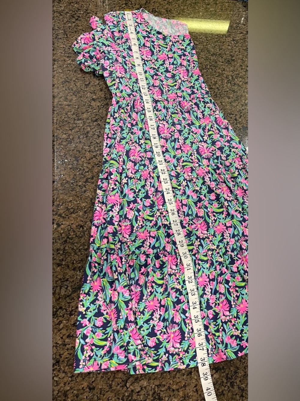 Lilly Pulitzer Jodee Tiered Swing Dress in Low Tide Navy Garden Print Size XL - Picture 7 of 10